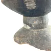 Vintage Handcarved African Wooden Stool: Metallic Accent Table 12.5 x 8.5H in