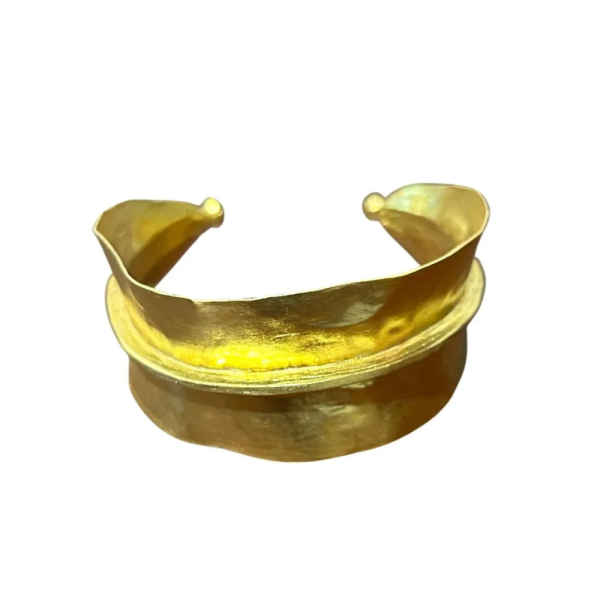 Handmade Golden Fulani Bracelet – West African Tribal Statement Jewelry