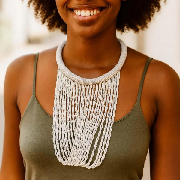 Handmade Boho Bead Necklace – Colorful Artisan Statement Jewelry