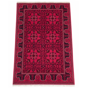 Khal Mudi Handmade Rug – Traditional Red Geometric Design – 2.2 Mtr (4x6 Ft)