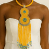 Colorful African Beaded Necklace – Handmade West African Statement Jewelry