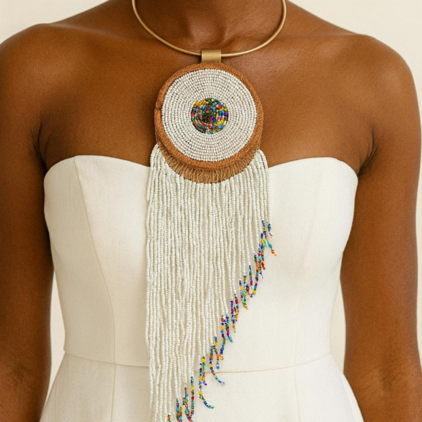 Handcrafted Multicolor African Beaded Necklace – West African Artisan Jewelry