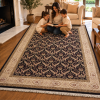 Persian D Handmade Rug – Black & Ivory Floral Design – 8x10 Ft