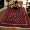 Khal Mudi Handmade Rug – Deep Red Diamond Geometric Design – 2.2 Mtr (4x6 Ft)