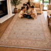 Persian D Handmade Rug – Soft Blue & Beige Floral Lattice Design – 8x10 Ft