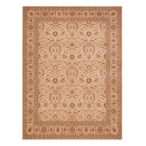 Persian D Handmade Rug – Ivory & Warm Beige Floral Design – 8x10 Ft
