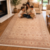 Persian D Handmade Rug – Ivory & Warm Beige Floral Design – 8x10 Ft