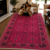 Khal Mudi Handmade Rug – Traditional Red Geometric Design – 2.2 Mtr (4x6 Ft)
