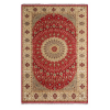 Persian D.K Handmade Rug – Red & Ivory Floral Medallion Design – 4'6" x 7'