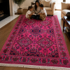 Khal Mudi Handmade Rug – Vibrant Pink Geometric Design – 2.2 Mtr (4x6 Ft)
