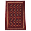 Khal Mudi Handmade Rug – Deep Red Diamond Geometric Design – 2.2 Mtr (4x6 Ft)