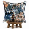 African Batick Blue Pillow Cover: Handmade Cushion, Boho Decor