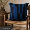 Blue Mudcloth Pillow Cover: African Bogolan Fani Cotton Cushion Double Face