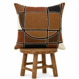 Handmade Brown Mudcloth Pillow Cover: African Bogolan Fani Cotton Cushion Double Face