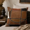 Handmade Brown Mudcloth Pillow Cover: African Bogolan Fani Cotton Cushion Double Face