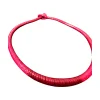 Handcrafted Pink African Braided Leather Necklace – Tribal Boho Statement Jewelry