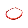 Ethnic Braided Orange Leather Necklace – Handmade African-Inspired Statement Jewelry