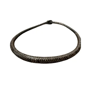 Traditional Braided African Brown Leather Necklace – Handmade Tribal Boho Jewelry