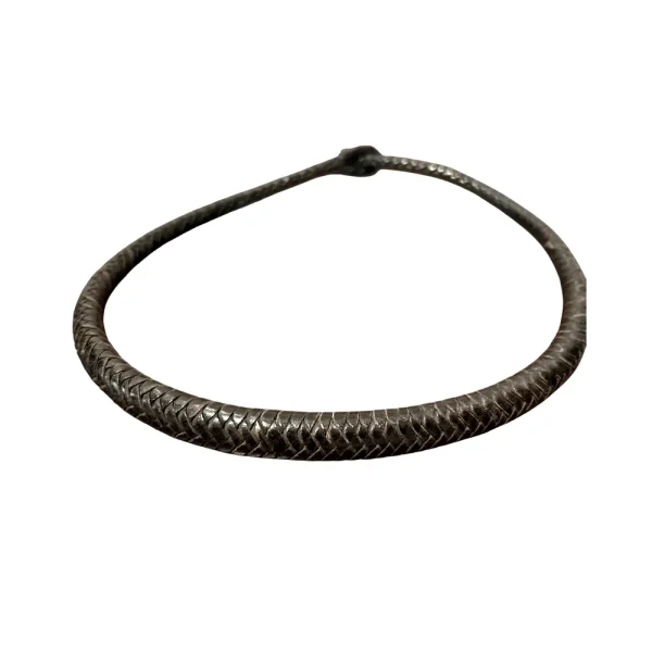 Traditional Braided African Brown Leather Necklace – Handmade Tribal Boho Jewelry