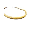 Traditional Yellow African Leather Braided Necklace – Handmade Ethnic Statement Jewelry