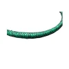 Green Traditional African Leather Necklace – Handmade Tribal Boho Jewelry