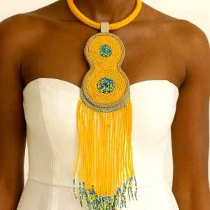 Handmade African Multicolor Beaded Necklace – Vibrant West African Statement Jewelry