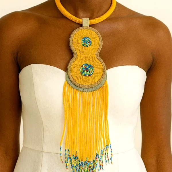 Handmade African Multicolor Beaded Necklace – Vibrant West African Statement Jewelry