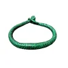Traditional Braided Green Leather Bracelet – Handmade Ethnic Boho Jewelry