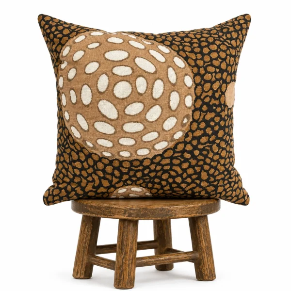 Brown Mudcloth Pillow Cover: Double Sided African Bogolan Fani Fabric