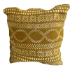 Handmade Yellow Mudcloth Pillow Cover: African Bogolan Fani Cotton Cushion Double Face
