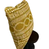 Handmade Yellow Mudcloth Pillow Cover: African Bogolan Fani Cotton Cushion Double Face