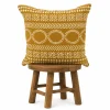 Handmade Yellow Mudcloth Pillow Cover: African Bogolan Fani Cotton Cushion Double Face