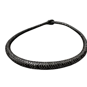 Handmade Brown Leather Tribal Necklace– African-Inspired Boho Jewelry