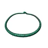 Green Traditional African Leather Necklace – Handmade Tribal Boho Jewelry