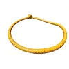 Traditional Yellow African Leather Braided Necklace – Handmade Ethnic Statement Jewelry