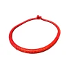 Ethnic Braided Orange Leather Necklace – Handmade African-Inspired Statement Jewelry