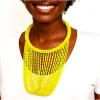 African Bead Necklace – Handmade Multicolor Tribal Statement Jewelry