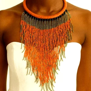 Colorful African Beaded Necklace – Handmade West African Artisan Jewelry
