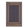 6' x 9' Hand-Knotted Bukhara Rug – Navy Blue Geometric Area Rug