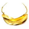 Handmade Golden Fulani African Braided Leather Necklace – Tribal Statement Jewelry