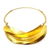 Handmade Golden Fulani African Braided Leather Necklace – Tribal Statement Jewelry