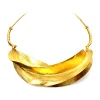 Handmade Golden Fulani African Braided Leather Necklace – Tribal Statement Jewelry