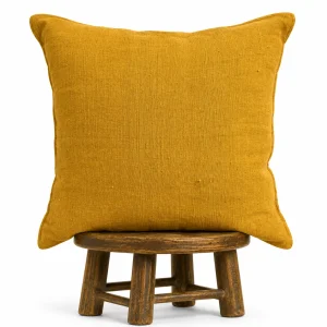 Yellow Mudcloth Pillow Cover: Double Sided African Bogolan Fani Fabric