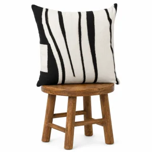Zebra Stripe Mudcloth Pillow Cover: African Bogolan Fani, Handmade Cotton Double Face