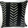 Black Mudcloth Pillow Cover: African Bogolan Design
