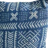 Blue Mudcloth Pillow Cover: Double Sided African Bogolan Fani, Handmade