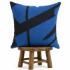 Blue and Black Mudcloth Pillow Cover: Double Sided African Bogolan Fani Fabrics