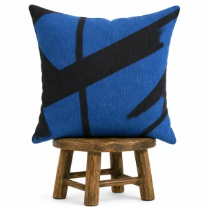 Blue and Black Mudcloth Pillow Cover: Double Sided African Bogolan Fani Fabrics