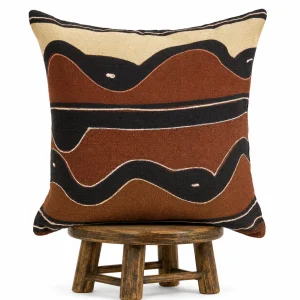 Brown Mudcloth Pillow Cover: Double Sided African Bogolan Fani Fabric