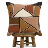 Brown Mudcloth Pillow Cover: Double Sided African Bogolan Fani Fabric